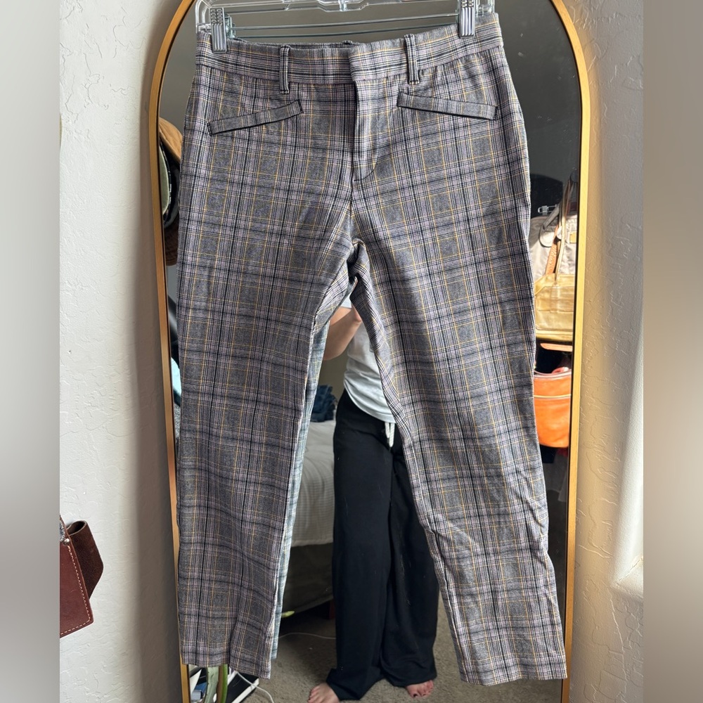 Plaid Skinny Ankle Pants